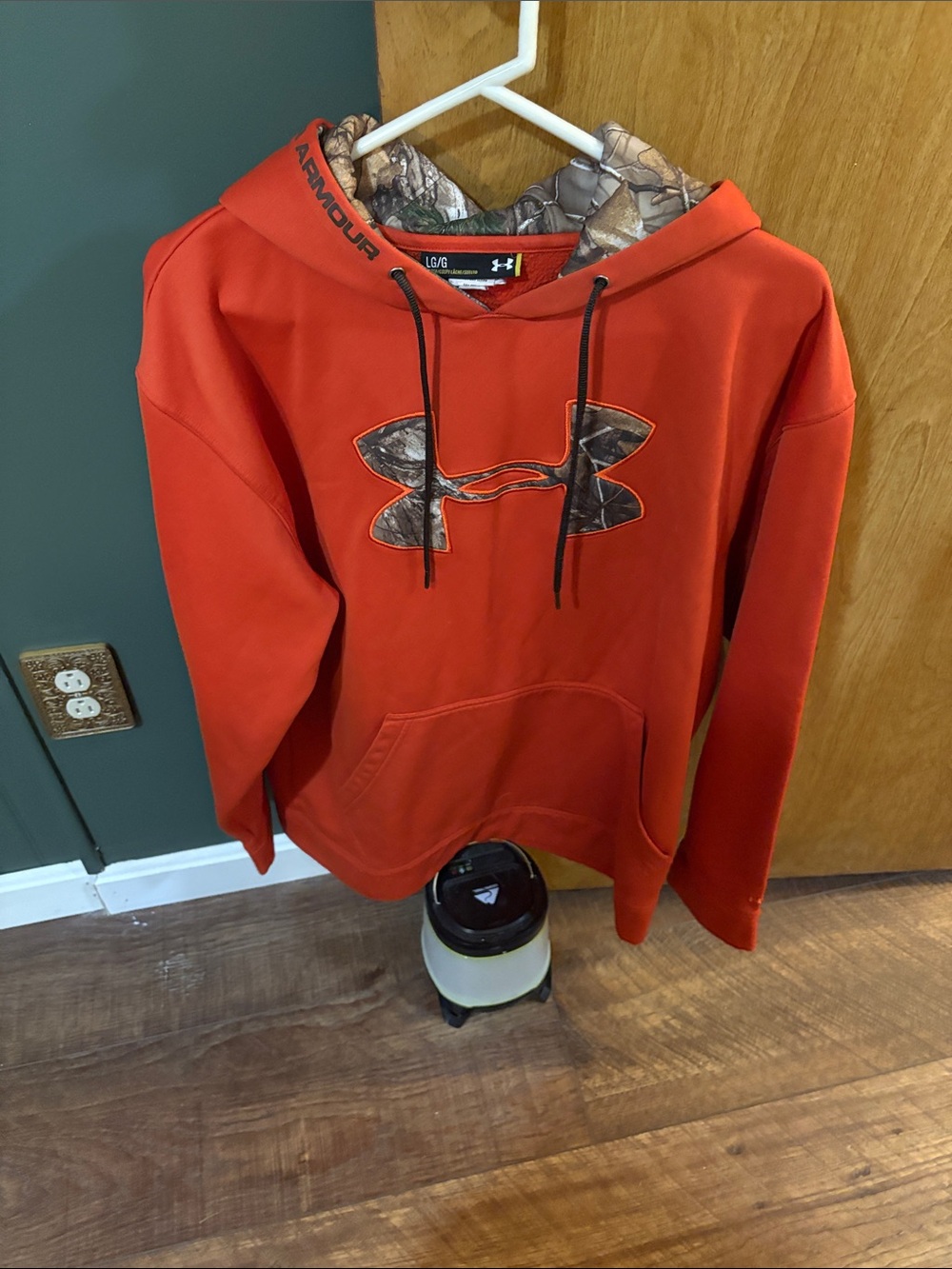 Under Armour Men’s Orange Hoodie with Camo Logo